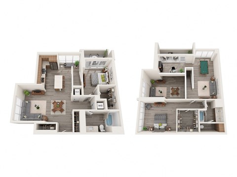 Floor plan for 2 beds, 2 baths, 2309 sqft